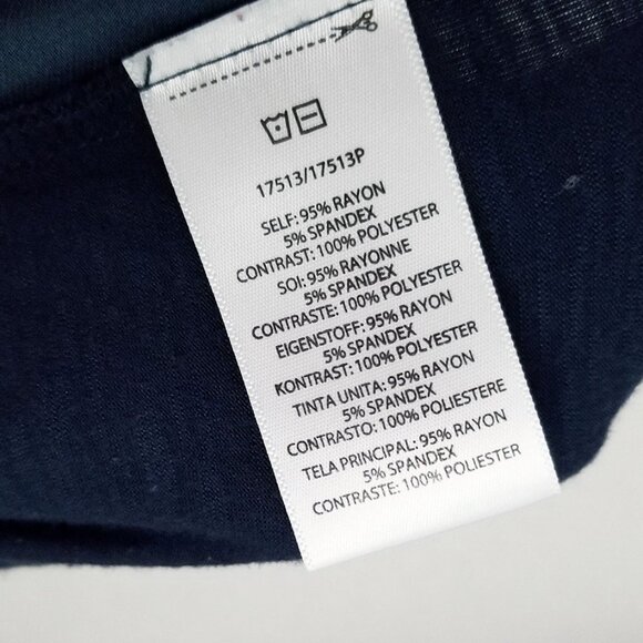 Anthropologie Dolan Left Coast Collection Navy Long Sleeve Tulip Faux Wrap Top S - Picture 8 of 13